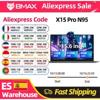 Bmax X15 Pro 15,6 Zoll 12GB RAM 512GB SSD Intel 12. Gen N95 Prozessor Windows 11 Notebook 1920*1080 HDMI WLAN USB PC Laptop