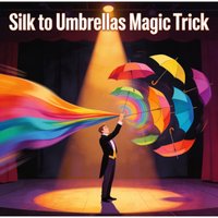 Silk to Umbrellas Magic Trick – Scarves Magia Magician Gimmick Stage Illusion Prop Funny Mentalism Classic Toys Four Umbrellas