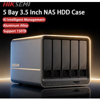 HIKSEMI NAS Storage 5bay 3.5" Inch SATA Hard Drive Enclosure NAS Network HDD Storage Box 2.5GbE Port Network Attached Storage
