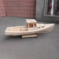 DIY Wooden Assembly Boat Velik Fishing Boat Model Kit Handmade Shrimp Boat Wooden Kit