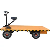 Elektrischer 4-Rad-Wagen mit Flachbett, kann umgedreht, Transportwagen, lasttragende Waren, Lager, Baustelle, Dreirad fahren