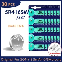 30PCS Original For SONY 337 SR416SW AG6 LR416 337A Silver Oxide Watch Battery for Toy Calculator Swiss Made Button Coin Cells