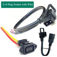 4 Square 2+4 Charging and Discharging Cable Bold 2+4 Lithium Battery Interface Plug Socket with Wire Electric Vehicle Connector