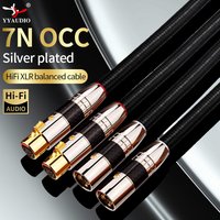 Hi-End 7N OCC+ Silver Plating XLR Male to Female Balanced Audio Cable 3Pin Jack Extension Cable for Microphone Amplifier