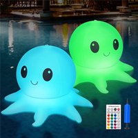 Floating Pool Lights Solar Powered, 16 Color Glowing LED Octopus Lights for Swimming Pool, Lawn, Garden, Yard, Party Gift