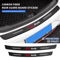 Carbon Fiber Car Rear Trunk Bumper Guard Stickers for Audi A3 A4 B8 8P B9 8V B6 A5 B7 A1 A6 C6 Q3 Q5 C7 8I kuga A7 TT Q7 S3