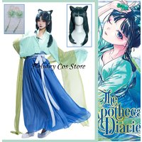 Maomao Cosplay Costume Anime The Apothecaryy Diariess Maomao Frog Green Hanfu Style Hunt New suit Wig Hairpin Halloween Props