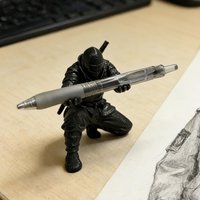 3D Printed Cool Organizer Ninja Pen Holder Miniature Pen Stand Creative Gift Ornament Modern Decoration for Home Office School