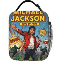 MJ king of pop COMIC STYLE Insulated Lunch Bags Cooler Bag Meal Container Portable Tote Lunch Box Men Women School Picnic