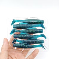 DUODUOYU 6PCS Floating T-tail Soft Fishing Lure 80mm/5g Paddle Tail Swimbait Artificial Silicone Wobblers Pike Winter Tackle