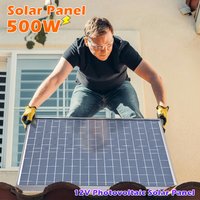 500W Rigid Monocrystalline Solar Panel with Aluminum Frame 12V Battery Charger for RV Camping Boat Home Off Grid Power USB