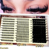 Lash Extensions Kit Spikes Lash Individuals 3D Volume Eyelash Clusters D-Curly Lash Clusters Kit 10-18MM DIY Eyelash Extensions