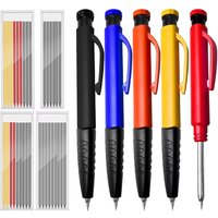 1Set 2.8mm Woodworking Pencil Deep Hole Marking Built-in Sharpener Mechanical Pencil Long Head Metal Woodworking Marking Tool