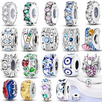 Ladybug Butterfly Multicolor CZ Silver Plated Beads Original Charms Fit Bracelets Bag Keychain Charms DIY Women Gift Accessory