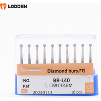 10pcs Dental Diamond Burs BR-L40 Drill 1.6mm Ball Round for Stomatology Department Total Lenght 22mm Dentistry Grinding Tools