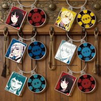 Kakegurui Jabami Yumeko Mary Saotome Acrylic Double Pendant Keychains Bag Decorations Cartoon Character Festivals Gifts