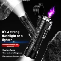 Outdoor Waterproof Flashlight Double Arc Lighter, Strong Light Lighting, Windproof Double Arc Cigarette Lighter, Travel Tools
