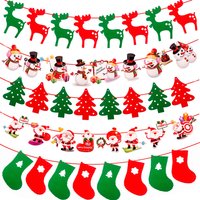 Frohe Weihnachten Banner Weihnachtsmann Elch Girlande Weihnachtsbaum Ornamente Weihnachtsanhänger Weihnachtsdekorationen für Zuhause Neujahr