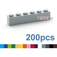 200pcs Building Blocks DIY thick 1x6 Dots 16Color Bricks Size Compatible With 3009 bricks kids toys Educational for children