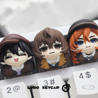 Bungo Stray Dogs Keycap Osamu Dazai Chuuya Nakahara Edogawa Ranpo Resin Anime Figure Keyboard Periphery Keycap Esc Replace Decor