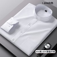 Chemise à col montant pour hommes, manches longues, costume Tang de Style chinois, respirant, Anti-rides, facile d'entretien, chemises habillées décontractées d'affaires