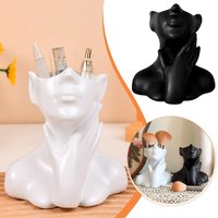 Creative Human Body Art Vase, Makeup Brush Pen Holder, Multi-Functional Desk Organizer Statue Ornament for Home Office Decor