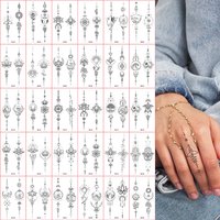 30pcs Small Black Hand Tattoo for Women Men Moon Flower Fake Finger Tattoo Stickers Water Transfer Tattoo
