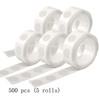 5 Rolls Removable Clear Double Sided Glue Dots, 500Pcs (100/Roll), No Residue for Balloon & Holiday Party Decor