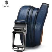 Genuine Leather Men's High-quality Buckle Jeans, Cowhide Casual Belt, Business Denim Belt, Men's Automatic Buckle Belt