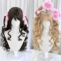 Synthetic Heat Resistant Lolita Long Curly Twin Ponytail Wig Cute Cosplay Festival Party Hairpiece