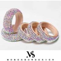 Belly Dance Performance Accessories Bracelet Shiny AB Glass Diamond Handmade Dance Outfits for Women Clothing Accessories