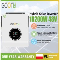 GOOTU 6.2KW/10.2KW Hybrid Solar Inverter Dual Output 24V/48V MPPT 160A Pure Sine Wave On/Off Grid for Home Power Supply