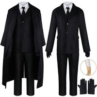 Homchee Trends COS Dazai Cosplay Costume Black Trench Jacket Dazai Outfits Uniform Halloween Kostum For Anime Comic Con