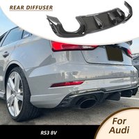Car Rear Bumper Diffuser Lip Spoiler For Audi RS3 8V 2017-2019 Real Carbon Fiber Rear Bumper Body Kits Spoiler Guard Splitters