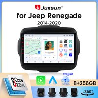 Junsun Bezprzewodowe CarPlay Android Auto Radio Samochodowe do Jeep Renegade (BU/BV) 2014-2022 Wbudowany Wentylator Chłodzący Android GPS Nawigacja Odtwarzacz Multimedialny WiFi DSP RDS BT SWC IPS
