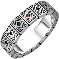 Buyee 925 Sterling Silver Couples Ring Finger Elegant Poker Open Ring for Woman Men Fashion Unique Fine Jewelry Circle