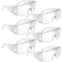 6 Pack Clear Safety Glasses bulk, Lightweight Protective Eyewear For Men Women, Over Goggles Impact Scratch Resistant