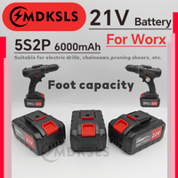 2026 New 21V 6.0Ah For Worx Battery Rechargeable Battery, 18650 High Power Lithium Battery, Electric Screwdriver, Drill Battery