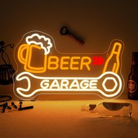 Beer Garage Neon Sign USB Dimmable LED Light for Man Cave Home Bar Car Guy Workshop Garage Party Decoration Signboard Light Gift