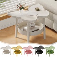 Butterfly-Shaped Side Table with 2 Layer Storage Space Small Snack Table End Table for Living Rooms Bedrooms Offices