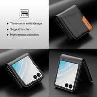 Wallet Double Hem Stitching With Card Slot Flip Leather Case For Samsung Galaxy Z Flip 7 FE 6 5 4 3 Shockproof Cover