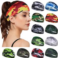 AliExpress Men Women Camouflage Lightning Headband Elastic Yoga Hair Band For Cycling Fitness Tennis Independence Day Hairband Sweatband