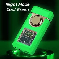 2025 New Voice controlled Type-C portable rechargeable lighter, color light, battery display, open flame switch jet fire lighter