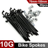 20Pcs 3.0MM Steel E-Bike Spokes with Nipples,10G Black Electric Bicycle Wheel Rim Spokes, 76-189mm Motorcycles Tricycles Spokes