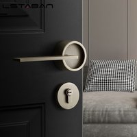 Round Door Lock Set American Style Retro Bedroom Door Handle Lock Interior Anti-theft Room Safety Door Lock Security Vintage