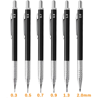 Automatic Drafting Pencils 0.3, 0.5, 0.7, 0.9 2.0mm Mechanical Pencil Drawing Pencils Lead Pencils Metal Black Barrel