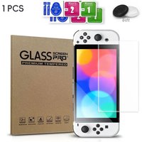 DATA FROG Tempered Glass Screen Protector For Switch OLED, 9H Hardness HD Clear Protective Film