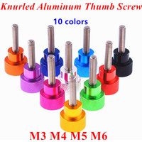 5/2pcs Aluminum Thumbscrew M3 M4 M5 M6 Aluminum Knurled Head stainless steel threaded Hand tighten thumb screws