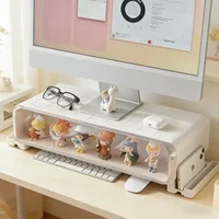 Desktop Transparent Monitor Stand Display Shelf Office Accessories Blind Box Collectibles Mini Figure Organizer Storage Rack
