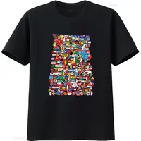 Countryballs world flags T Shirt vintage Washed streetwear graphic Unisex Top For Everyday Wear fashion Comfortable homme Soft